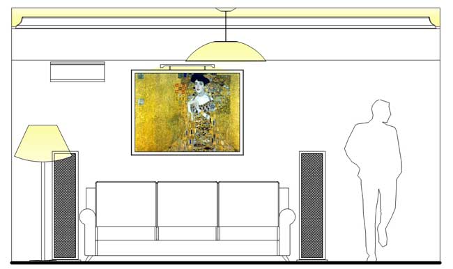Дизайн-Проект домашнего кинотеатра в квартире (Тыловая часть). Проект выполнен SMID Design Studio.