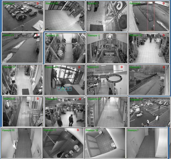 Скриншот экрана видеорегистратора на базе ПК Гоал - Торговый центр г. Москва.